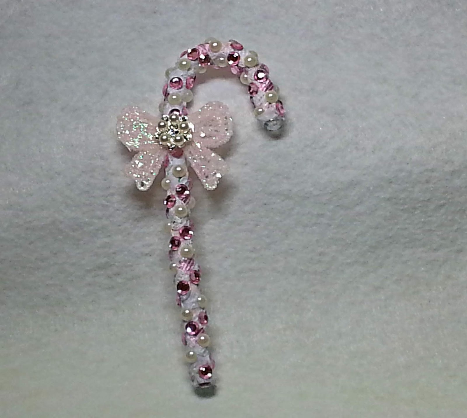 HappyBird's Glitter Nest DIYSparkly Shabby Chic Candy Cane Ornament