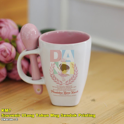 Souvenir Ulang Tahun Mug Sendok Printing
