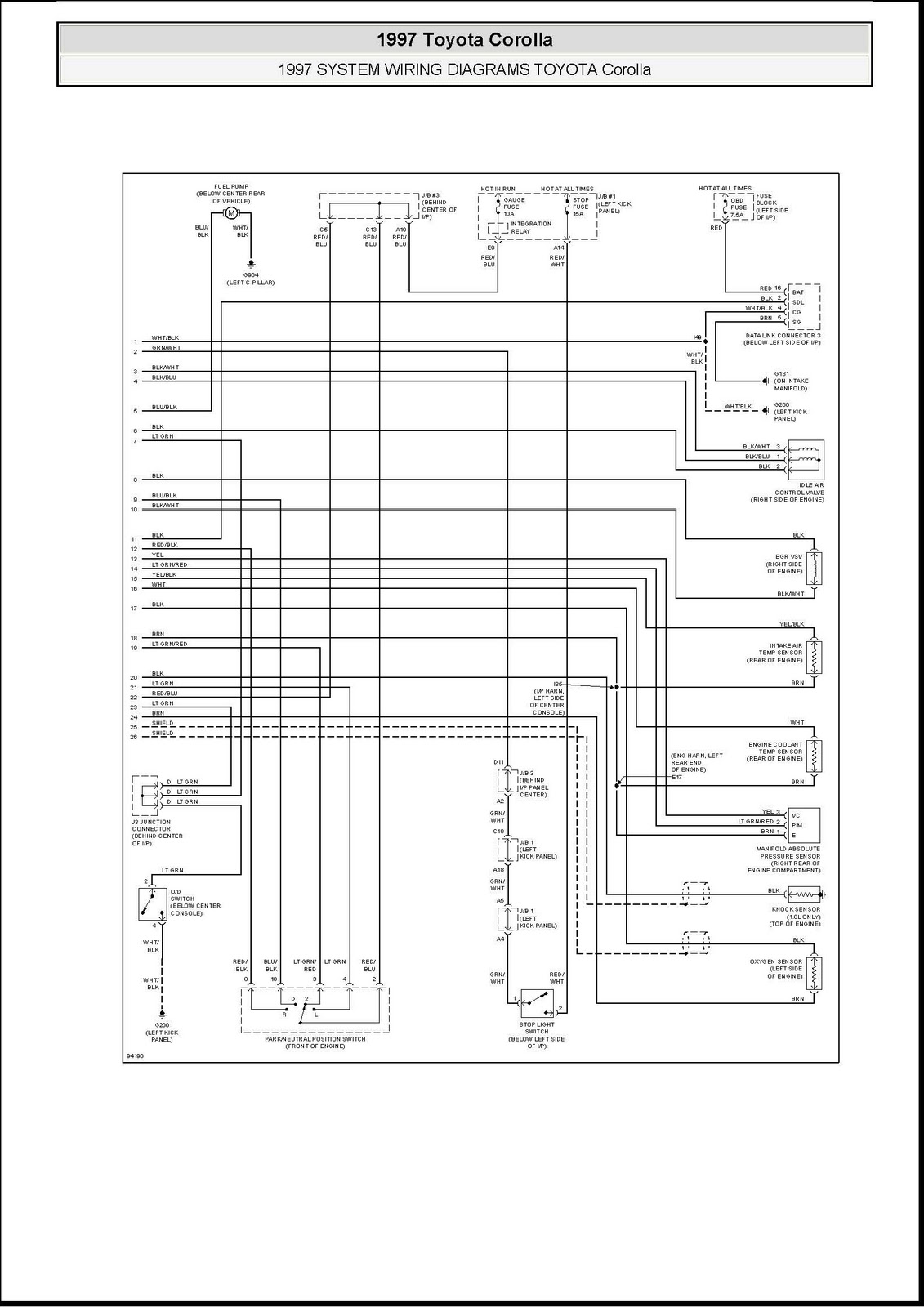 DDMP Automotriz: Diagrama Eléctrico Motor Toyota 4A-FE 1997