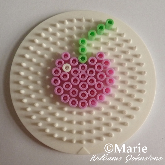 Basic cherry perler bead pattern for CraftyMarie tutorial pink cherries craft
