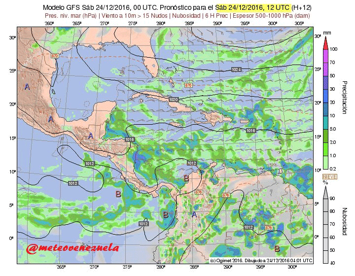 CLIMA VENEZUELA Condiciones atmosféricas y pronósticos 24 de diciembre