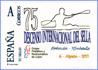 Sello personalizado del 75 Descenso Internacional del Sella. Piraguas 2011
