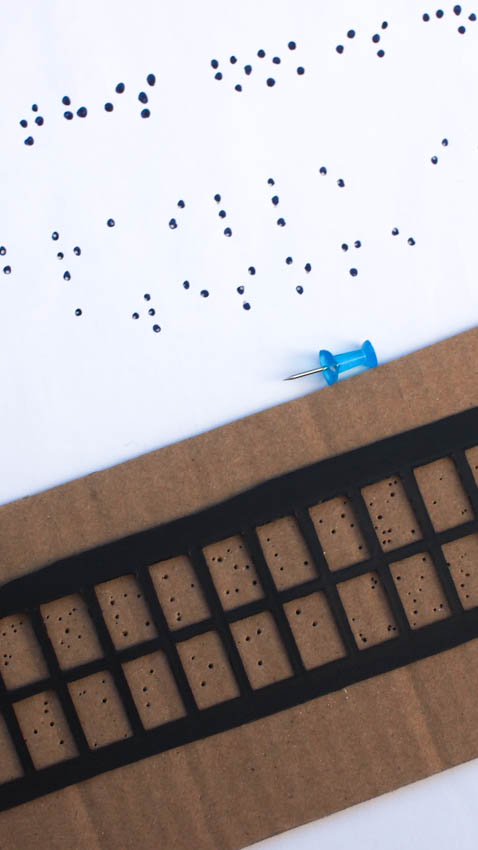 Make a simple braille slate and stylus- inspired by Six Dots:  A Story of Young Louis Braille)