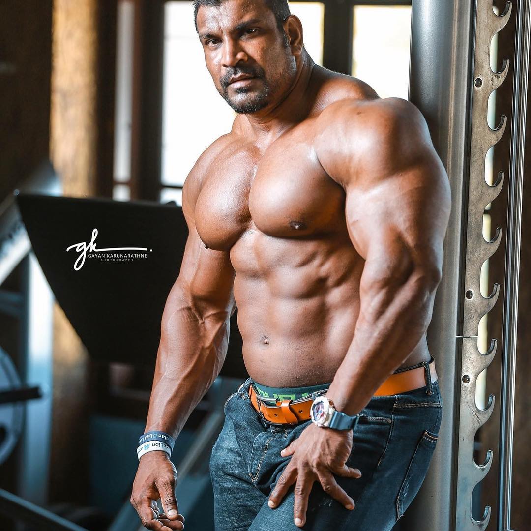 Muscle Lover Sri Lankan bodybuilder Lucion Pushparaj Black Lion of