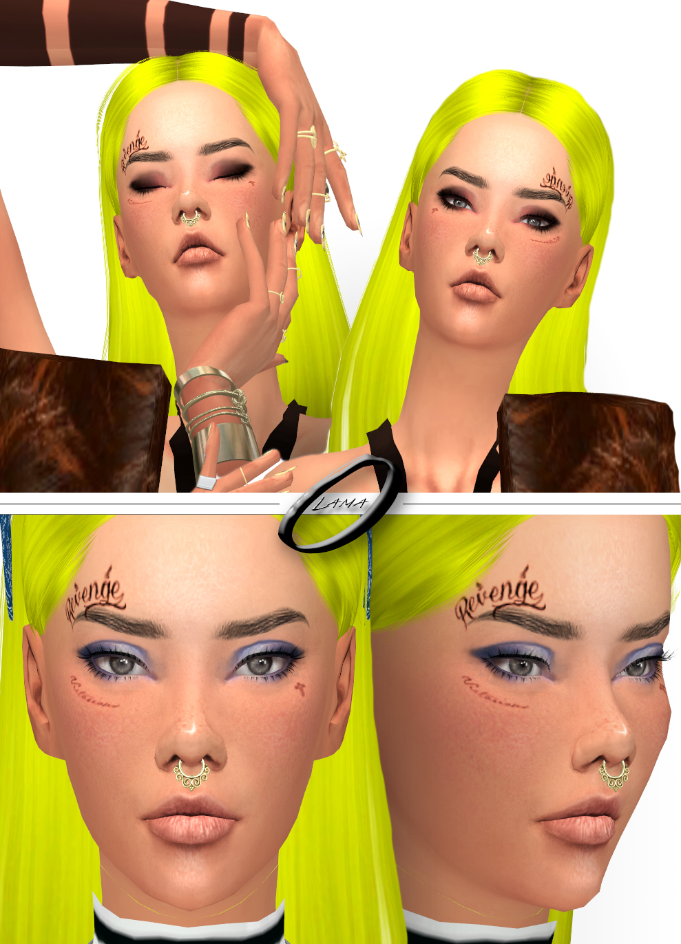 My Sims 4 Blog: Face Tattoos for Males and Females by OneLama