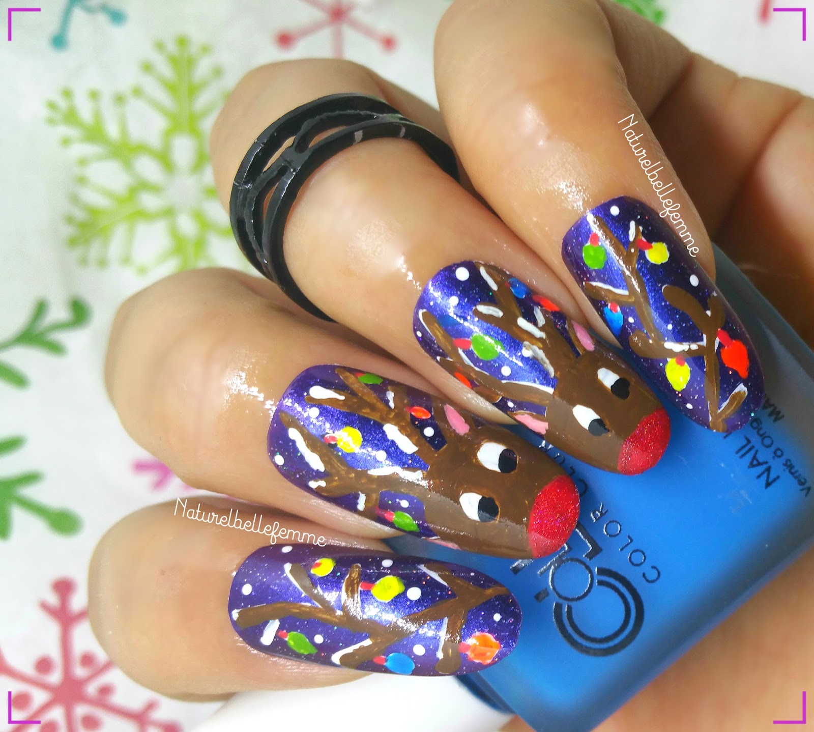 Christmas lights nails