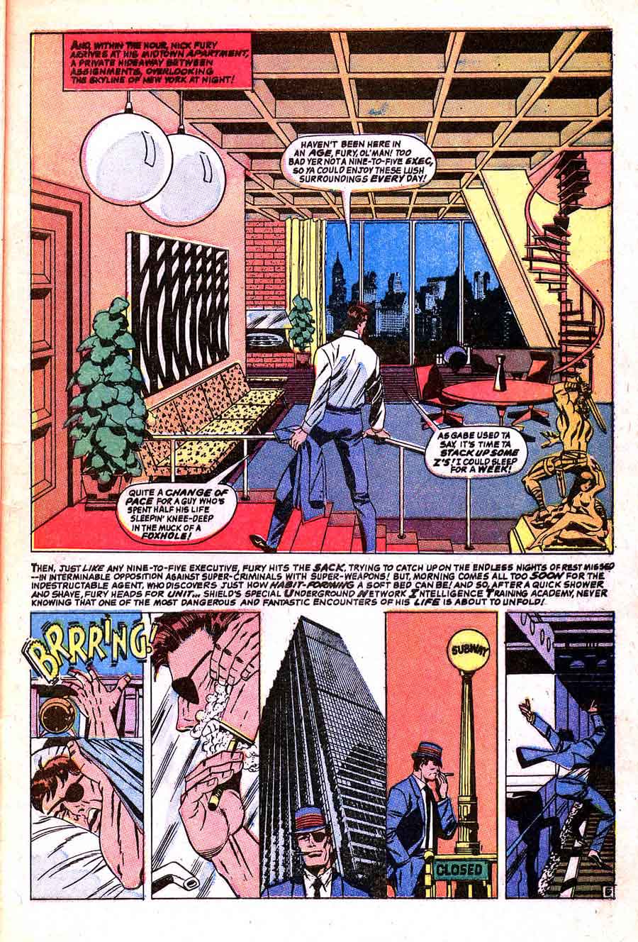 Strange Tales v1 #159 nick fury shield comic book page art by Jim Steranko Strange Tales v1 #159 nick fury shield comic book page art by Jim Steranko