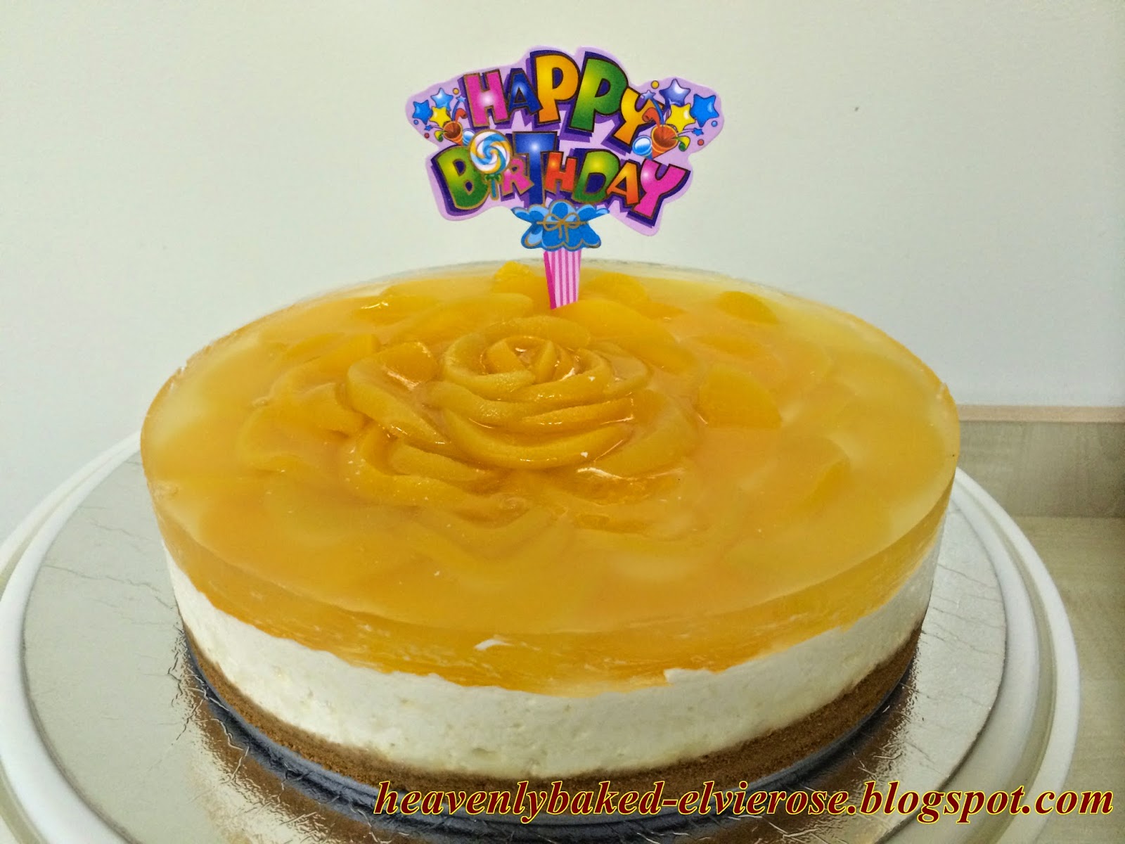 Peach Gelatin Cheesecake Heavenly Baked By Elvie