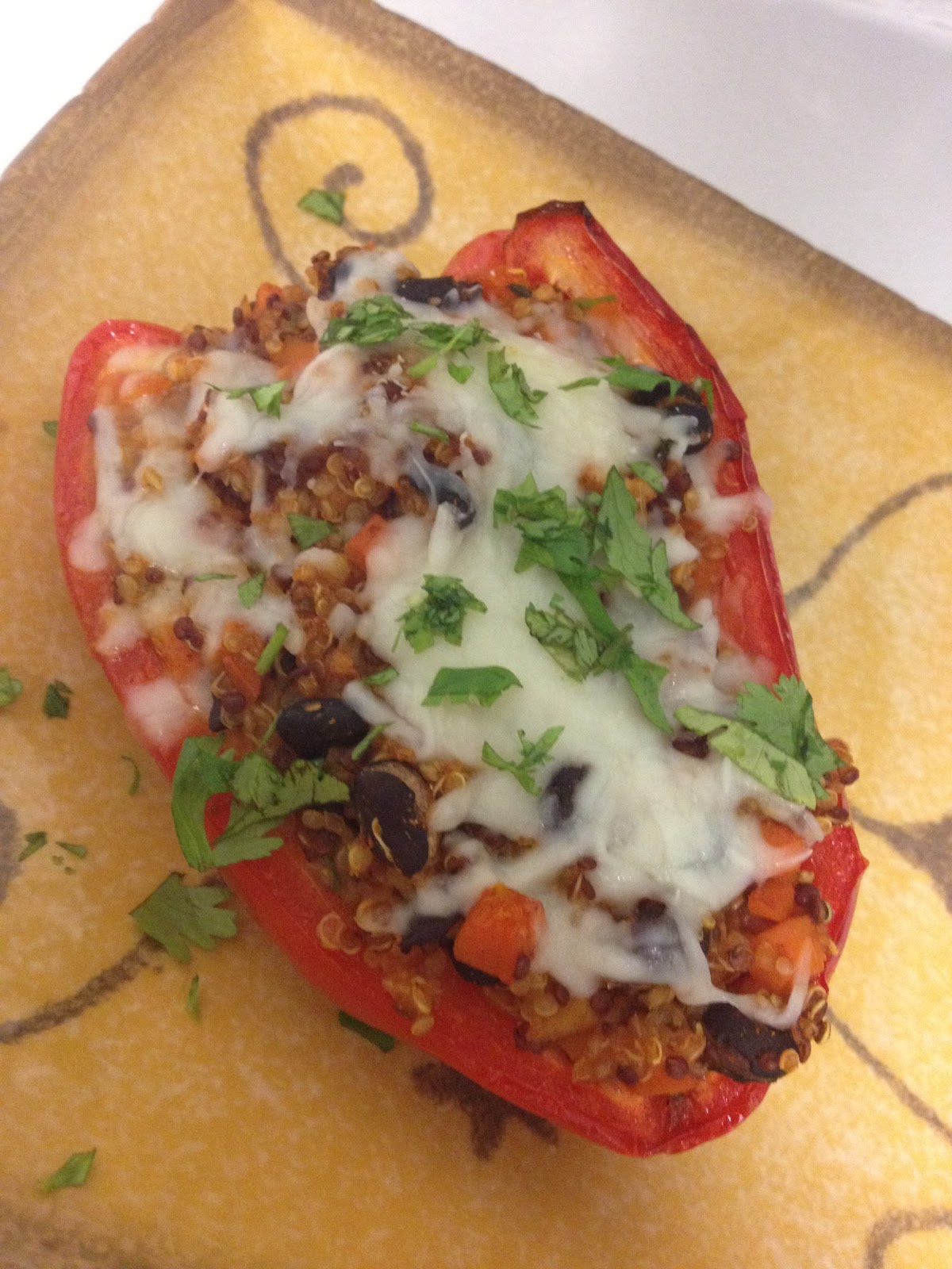 Life with Joy Easy Vegetarian Recipe! Quinoa & Black Bean Stuffed Peppers