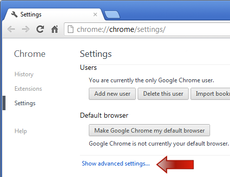 Google Chrome Settings