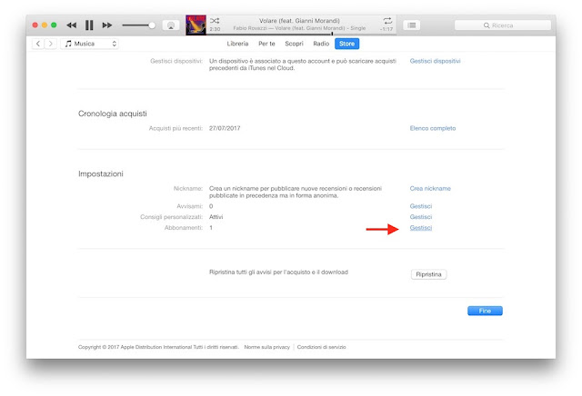 Come disdire Apple Music da MAC o PC tramite iTunes