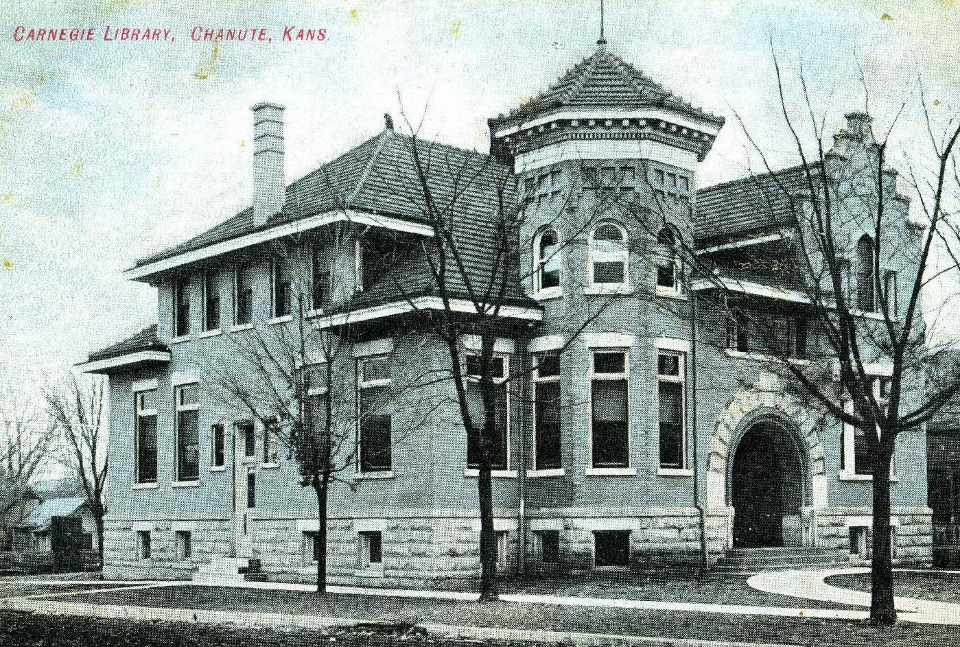 Library Postcards 1907, Carnegie Library, Chanute, Kansas