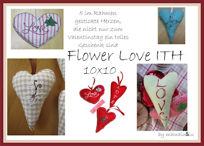 Flower Love Hearts ITH - 10x10