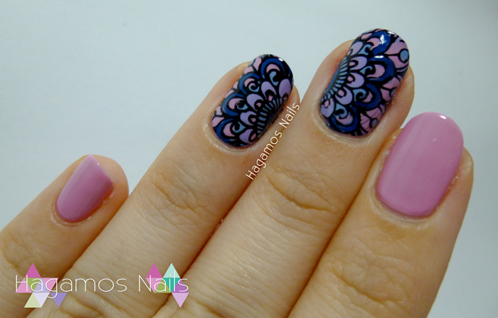 Hagamos Nails: Nail Art Flor Mandala Reverse Stamping