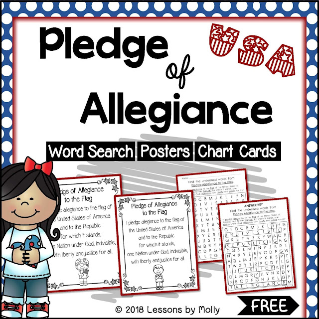 Lessons by Molly: Pledge of Allegiance Freebie and Civics Lessons