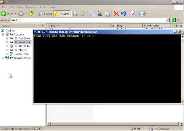 Windows XP bị lỗi NTLDR