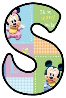 Mickey and Minnie Babies Letters. Letras de Minnie y Mickey Bebés.