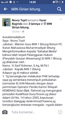 Guru Ini Laporkan Pimpinan Madrasah ke Polisi