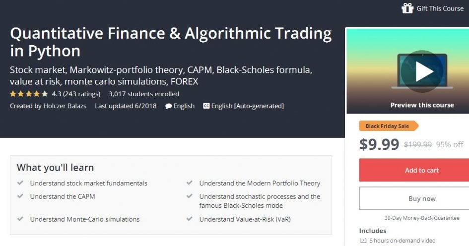 [Download] Quantitative Finance & Algorithmic Trading in Python