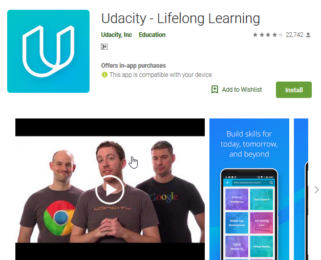 UDACITY best programming apps for android