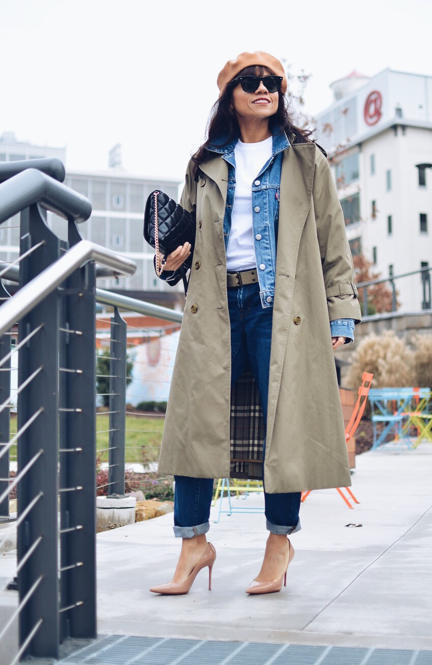 Long trench coat street style 