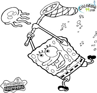 spongebob and jellyfish coloring pages