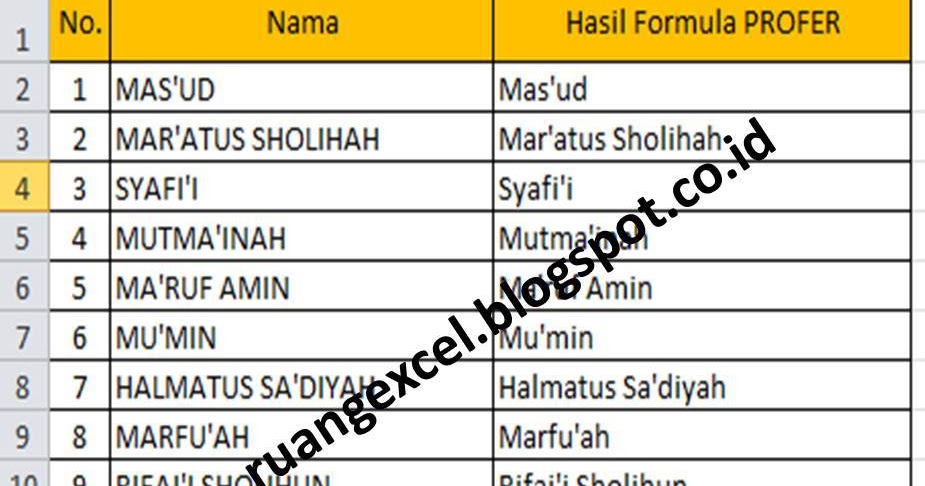 Rumus merubah huruf kapital bertanda Kutip menjadi huruf