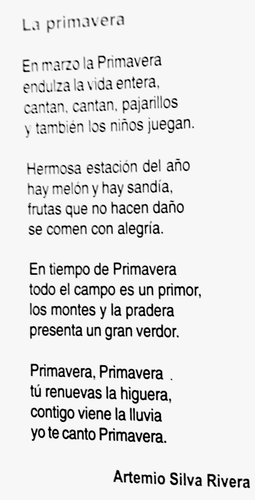 Poesía a la primavera 21 de marzo Asamblea Escolar