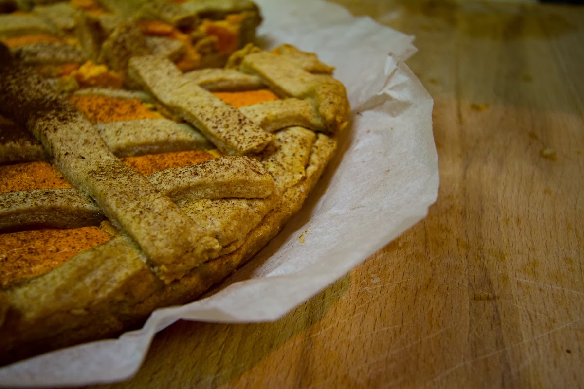 crostata di farro con crema di zucca e ricotta