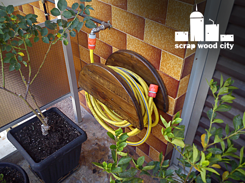 scrap wood city Make a garden hose hanger