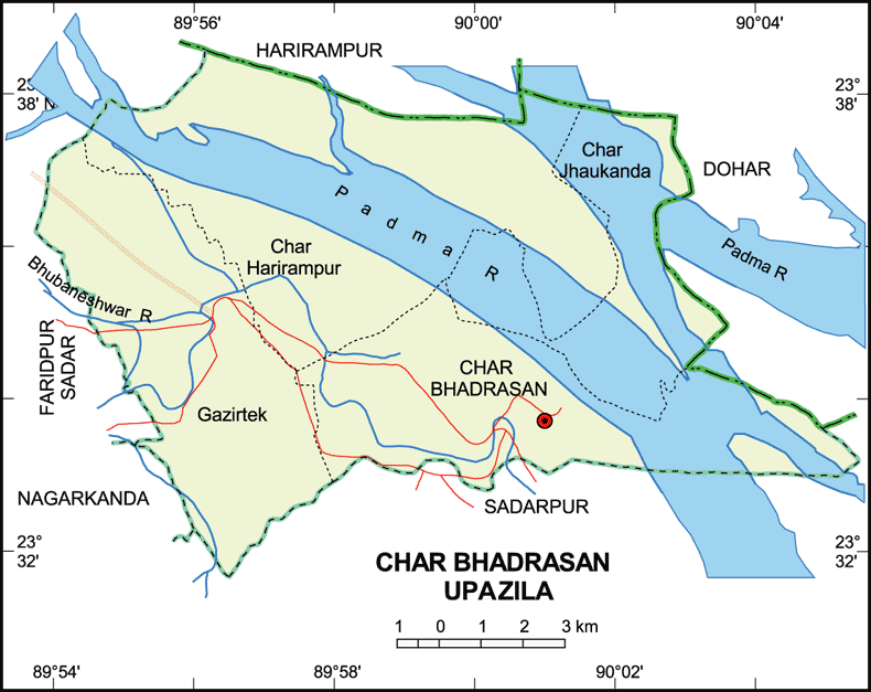 Charbhadrasan Upazila Map Faridpur District Bangladesh