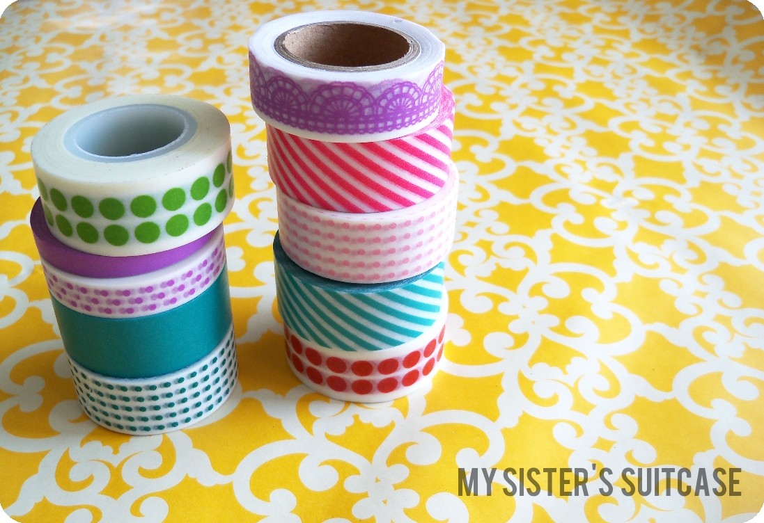 Decorative Washi Tape & Coloured Silhouette Sticky Paper Craft Materials 