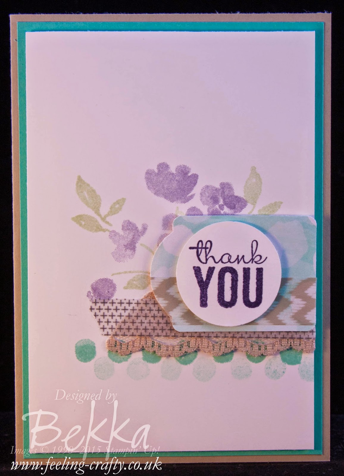 Painted Petals Thank You Card by Stampin' Up! UK Independent Demonstrator Bekka Prideaux - check out her blog here