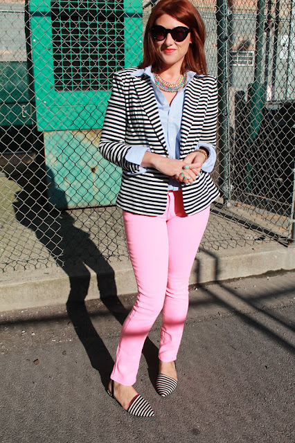 HOT PINK style: Stripes Head to Toe