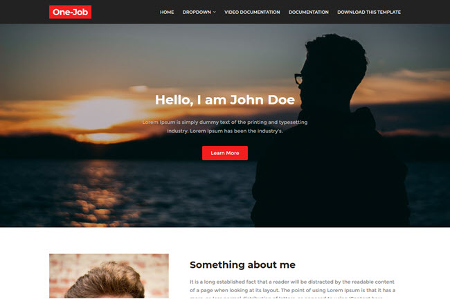 OneJob - Responsive Personal Blogger Template