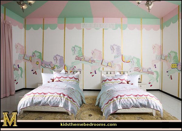carousel theme bedroom ideas - carousel bedroom set - carousel horse theme girls bedrooms - carousel horse decor -  carousel merry go round wall decals - carousel theme baby bedrooms - girls bedrooms theme - carousel horse nursery theme - carousel themed nursery - Carousel  animals Wall Stencils