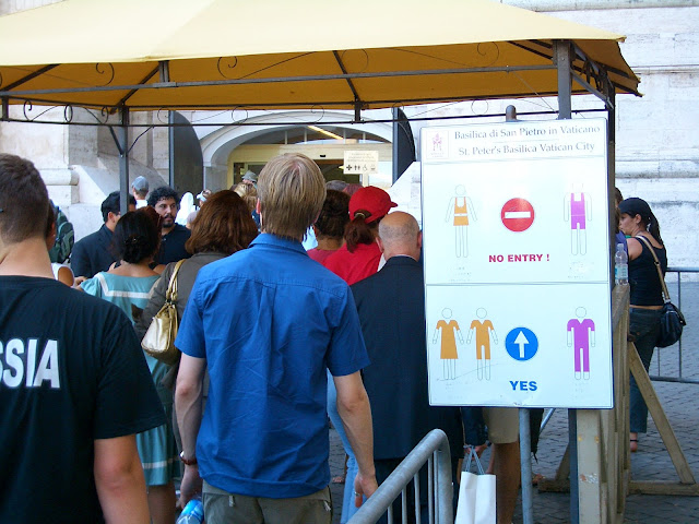 St Peter's Basilica Vatican City. Modern clothing restrictions for entry St Peter's Basilica Vatican City. Modern clothing restrictions for entry