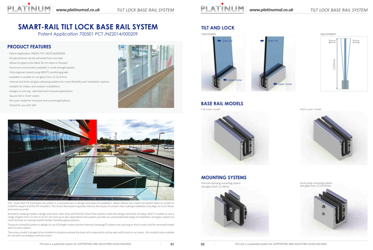 Platinum Tiltlock Smart Rail Tilt Lock Base rail system