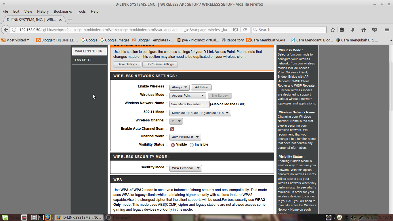 Cara Setting Access Point DlinkDap_1360 Untuk memancarkan Sinyal