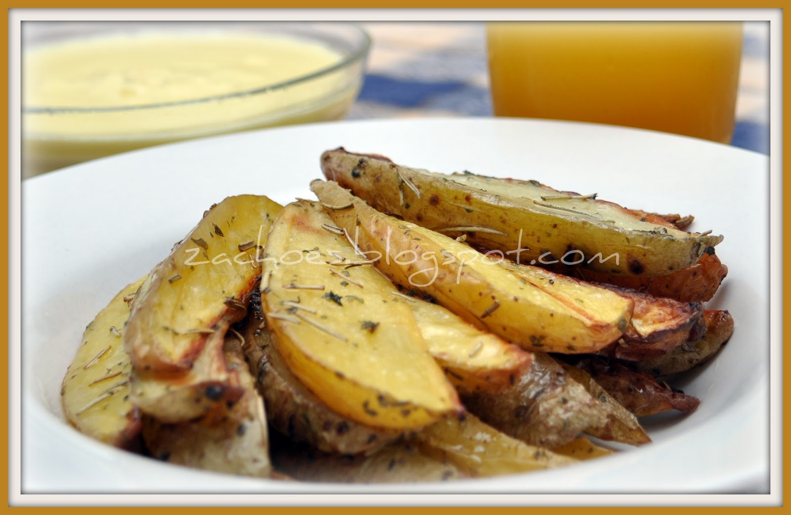 AkuZack Resepi Oven Baked Potatoes Wedges dan Nacho Cheese Sauce