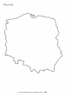 mapa polski kontur szablon połącz kropki