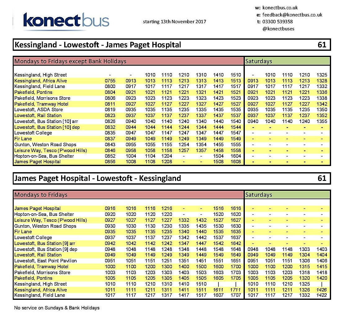 East Norfolk (and East Suffolk!) Bus Blog Very Last Day of the 61