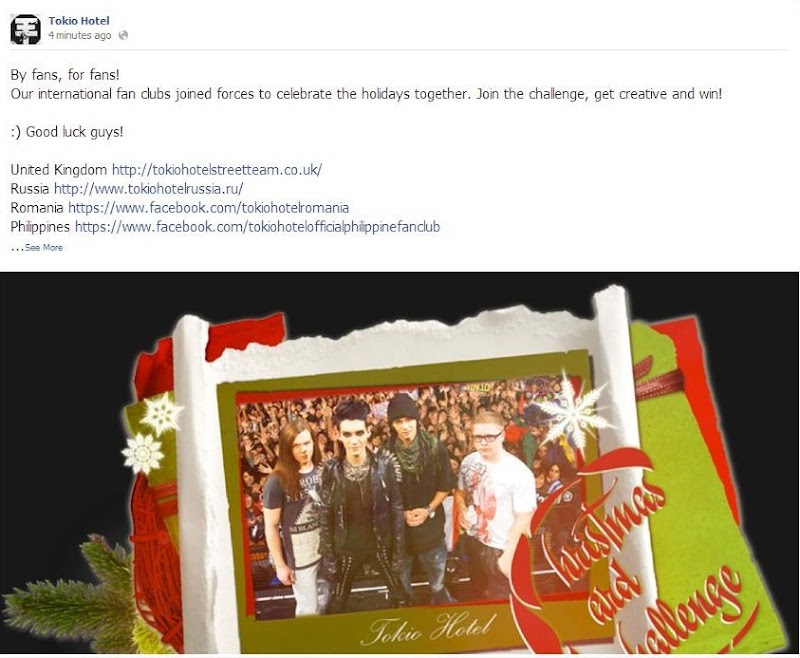 Facebook Oficial dos Tokio Hotel