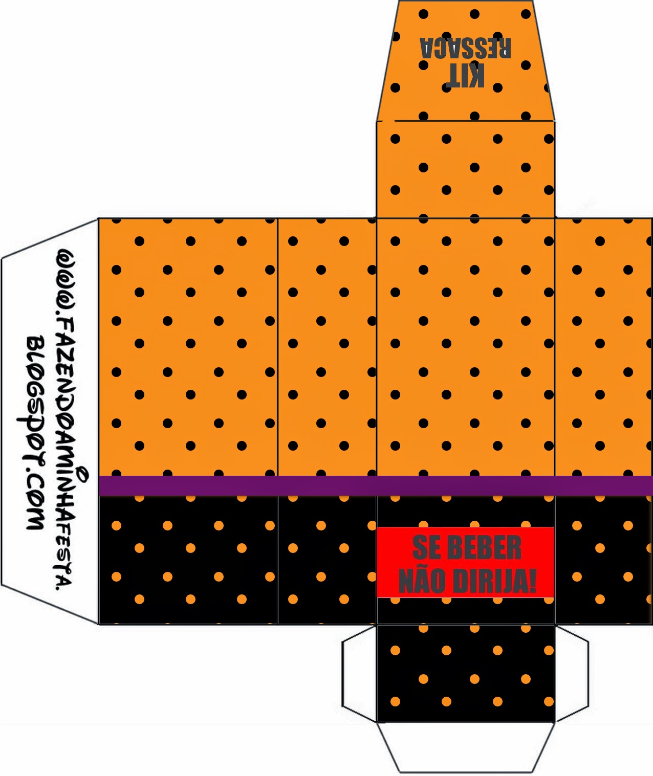 Naranja, Negro y Morado: Cajas para Imprimir Gratis.