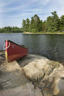 Image of a canoe on a lake