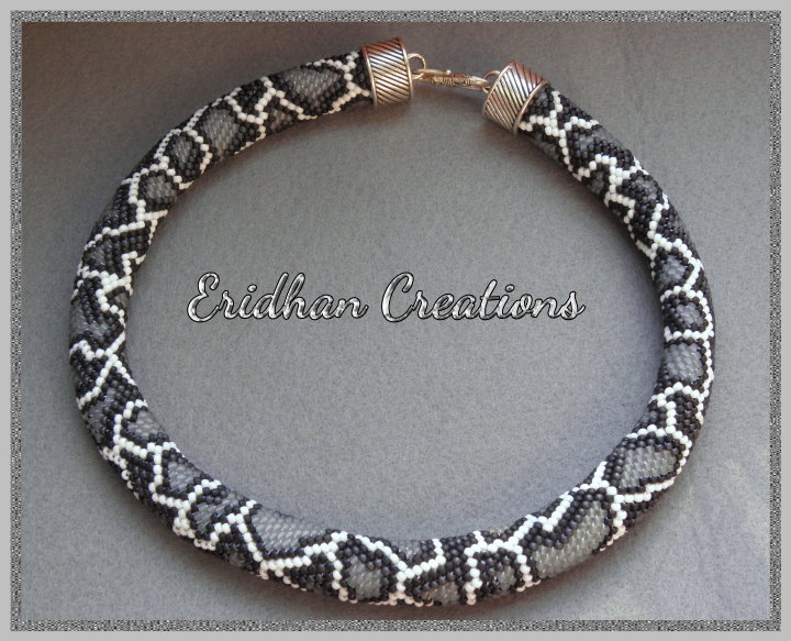 snake - beaded crochet necklace
