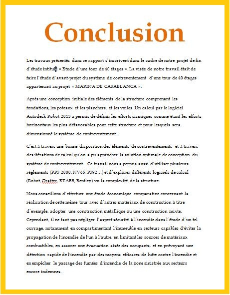 8 exemples d'introduction, remerciement et conclusion de PFE, rapport