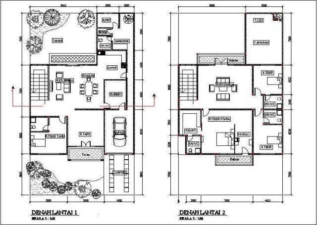Denah Rumah Minimalis 2 Lantai | Desain Rumah Terbaru