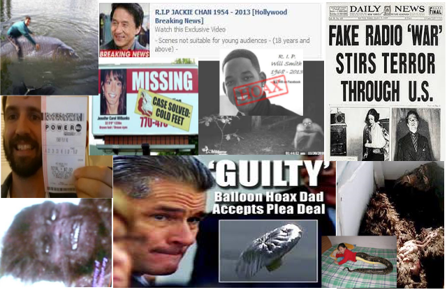 Popular Hoaxes some of the many hoaxes
