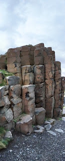 Panoramic image of towering basalt columns, Giant's Causeway, Northern Ireland